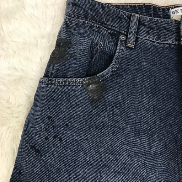 WE THE FREE Augusta High Rise Slim Barrel Jeans Size 28 Distressed Dark Wash New - Picture 8 of 16